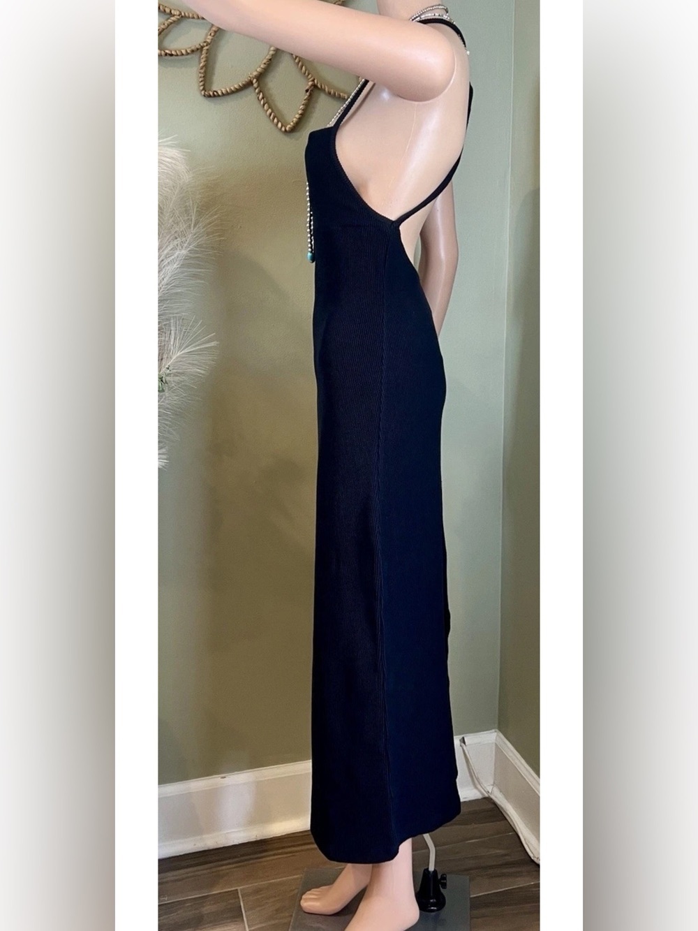NWOT Free People Beach Moss Midi Dress XS Black - Picture 5 of 15